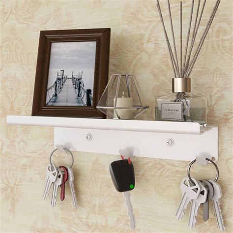 Metal Key Hanger, Shelf Key Holder, Wall Mounted Stainless, Wall Hooks ...