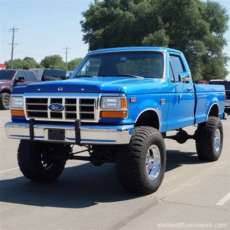 Blue 80s Ford F150 | Stable Diffusion Online