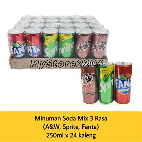 Jual Minuman Kaleng Soda Soft Drink Mix Rasa A W Sprite Fanta