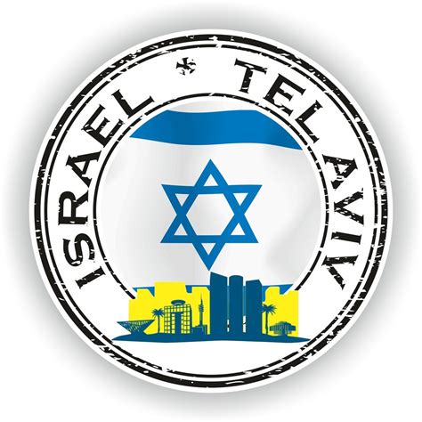 Israel Tel Aviv Seal Sticker Round Flag For Laptop Book Fridge Etsy