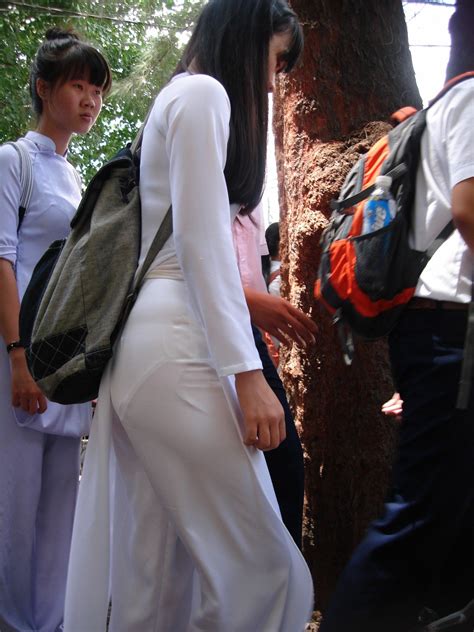 Ao Dai Vietnam Street Girl Vpl City Streets Traditional Dresses