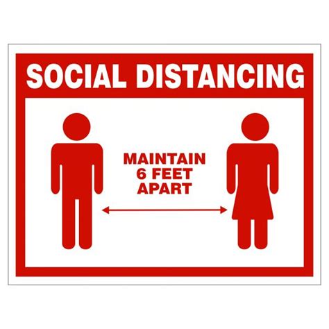 Foxstamp Social Distancing Maintain 6 Feet Apart Wall Sign Pack