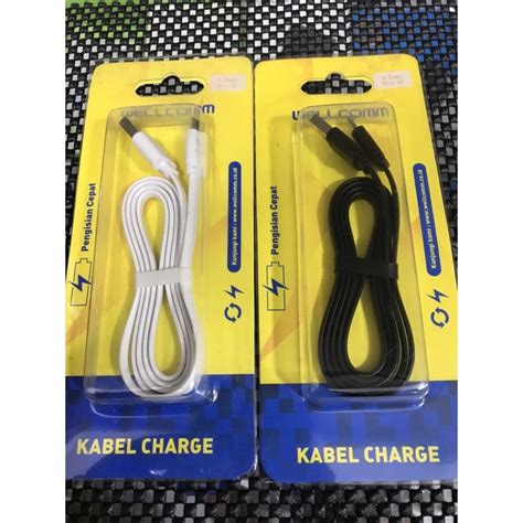 Jual KABEL DATA MICRO FAST CHARGING WELLCOMM 1M SYNC LEBIH STABIL