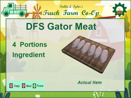 Second Life Marketplace - DFS Gator Meat - X1