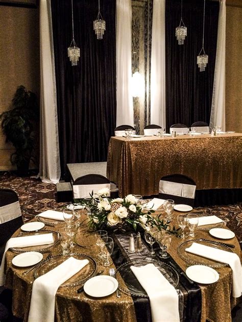 Elegant Gold and Black Wedding Decor