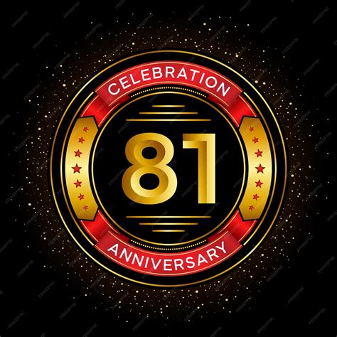 Premium Vector 81th Anniversary Celebration With Red Ribbon Isolated