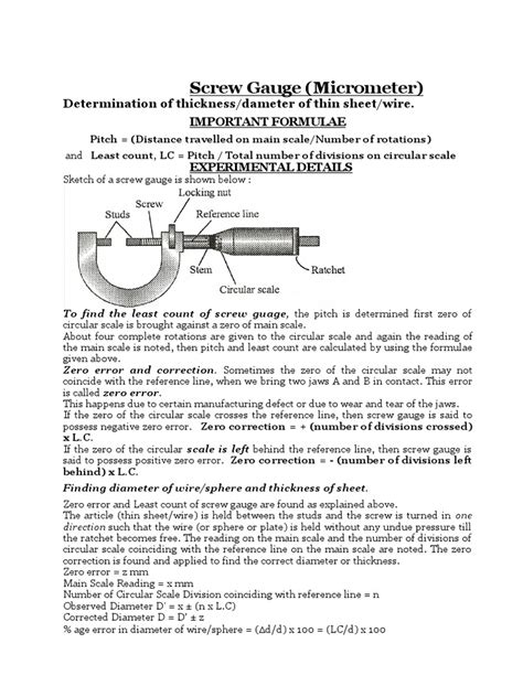 Screw Gauge | PDF