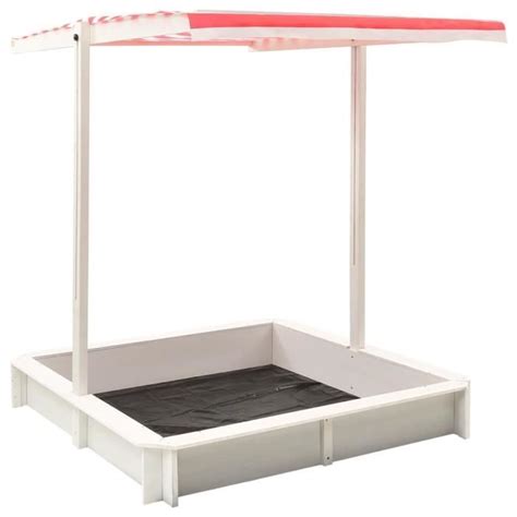 Bac Sable Et Toit R Glable Bois De Sapin Blanc Et Rouge Uv