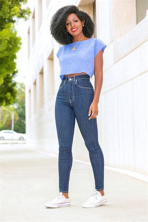 Crop Top High Waist Jeans On Stylevore