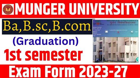 Munger University St Semester Exam Form Ba B Sc B