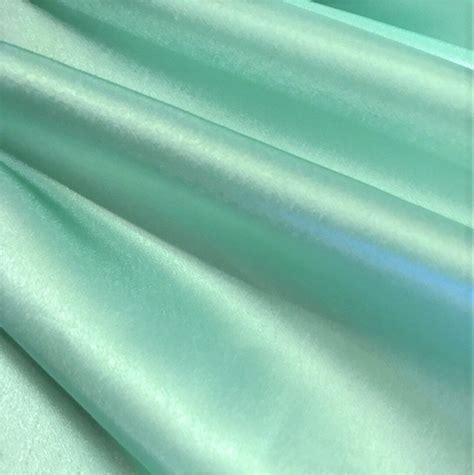 Mint Green Bridal Satin Fabric Silky Smooth Shinny Sold By Yard