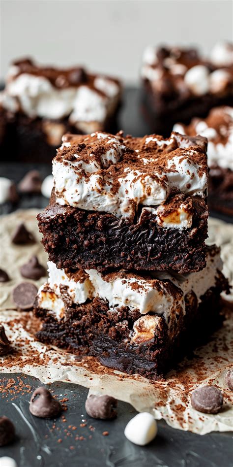 Hot Chocolate Brownies with Marshmallow Frosting [45 Minutes] – Chasety