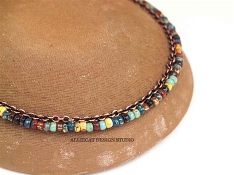 Bohemian Anklet Boho Anklet Picasso Copper Anklet Made To Etsy Italia