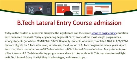 Ppt B Tech Lateral Entry Eligibility Advantages And Career Scope