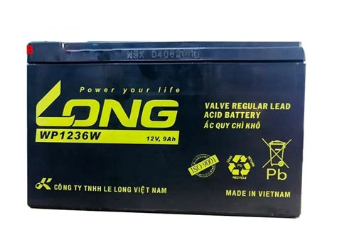 Bình ắc quy cửa cuốn Long WP1236 12V 9AH BinhAcQuy Net