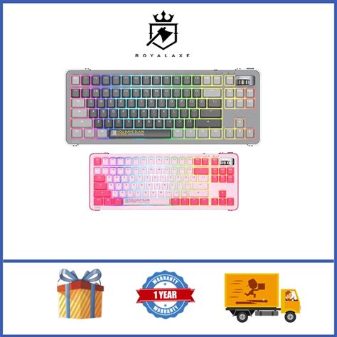 Royal Axe Y TKL Hot Swappable Wireless Mechanical Keyboard With Metal Knob RGB Backlight
