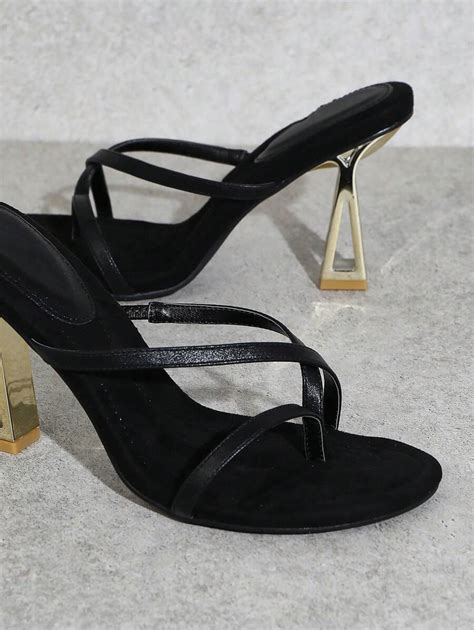 SHUZIA Sapatos de Salto Alto Preto Sexy e Simples de Uso Diário em