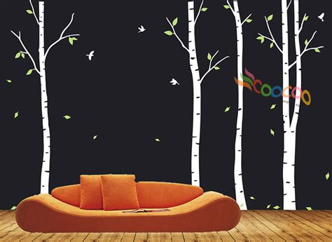 Living Room Wall Decal Tree Wall Decals Nursery Birch Trees - Etsy