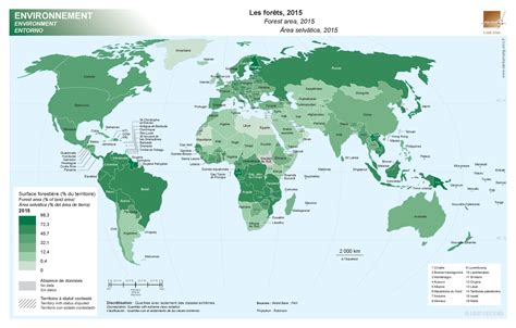 Surface forestière du territoire 2015 Cartoprodig Des cartes