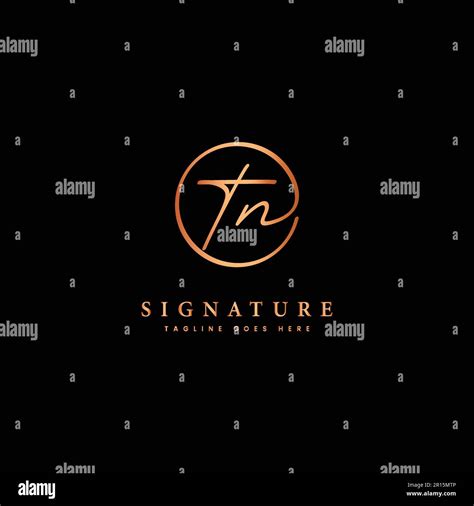 T N Tn Initial Letter Handwritten And Signature Vector Logo Business Template In Round Shape