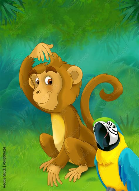 Cartoon jungle - safari - illustration for the children Stock ...