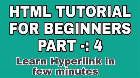 Html Tutorial For Beginners How To Create Hyperlink In Html Hyperlink