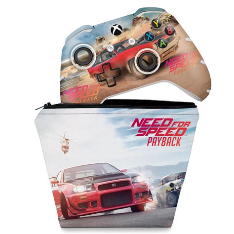 KIT Capa Case E Skin Xbox One Slim X Controle Need For Speed Payback