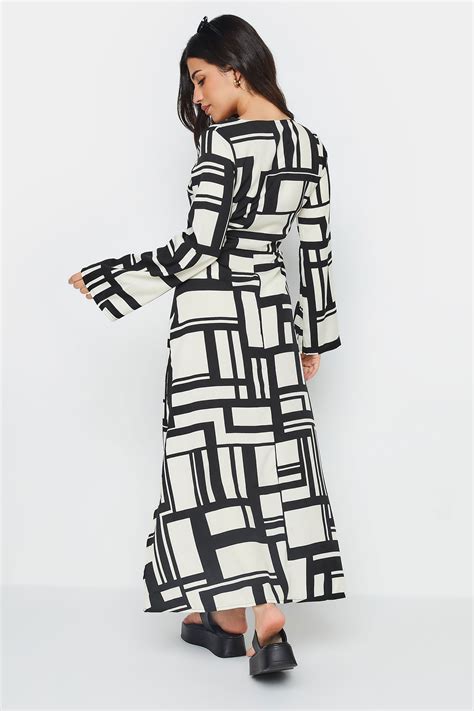 Pixiegirl White And Black Abstract Print Dress Pixiegirl