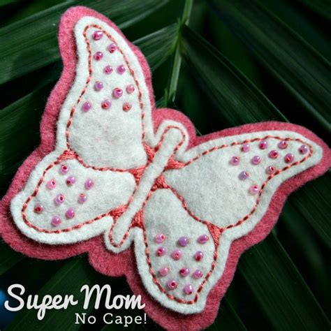 Beaded Felt Butterfly Embroidery Pattern Easy Yet Elegant