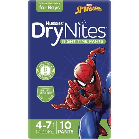 Huggies Drynites Boys Convenience 4 7 Years 10 Pack Woolworths