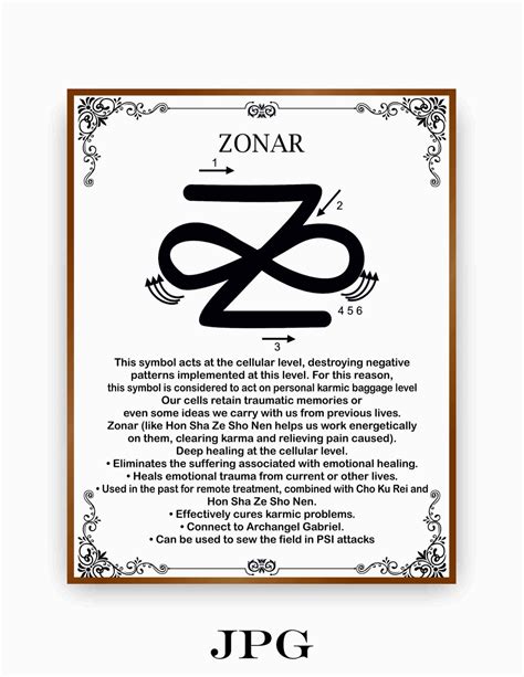 Zonar Symbol Reiki Symbol You Will Learn To Draw Them Printable Size