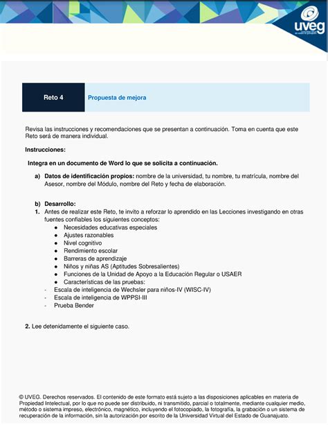 PEI U2 R4 Instrucciones PDF Producción UVEG Derechos reservados