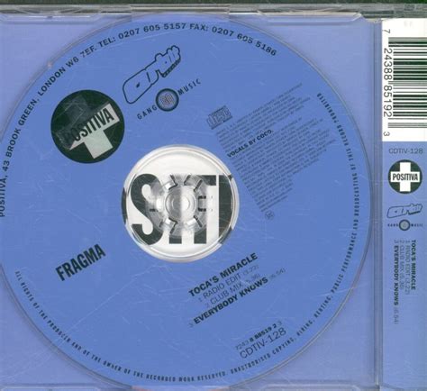 Fragma Toca S Miracle Cd Europe Emi Single Cdtiv Ebay