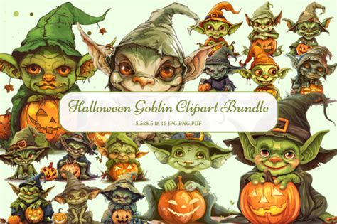 Halloween Goblin Clipart Bundle Graphic By Tshirtado · Creative Fabrica