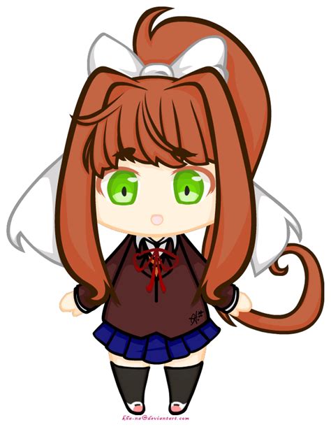 Just Monika Chibi [[ Ddlc ]] Full Body By Kha Na On Deviantart