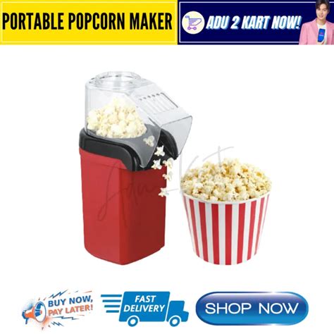 Adu Kart Authentic Portable Electric Popcorn Maker Small Scale Popcorn Machine Hot Air