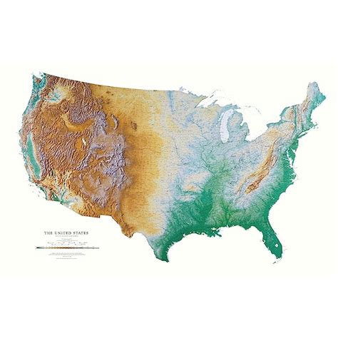 Buy United States Topographic Wall Map By Raven Maps Laminated Print