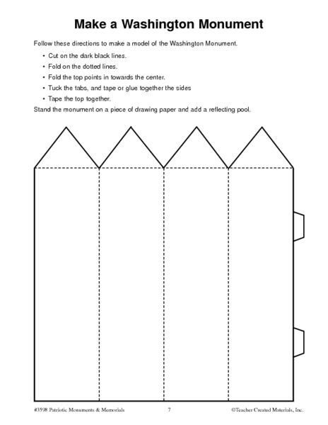 Make A Washington Monument Worksheet For 5th 6th Grade