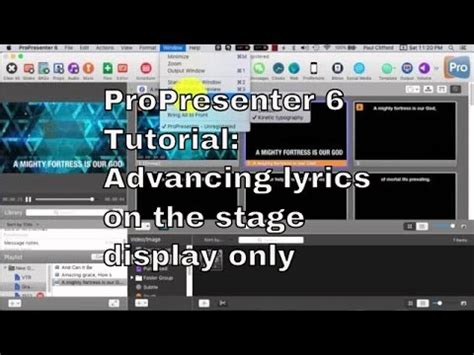 Propresenter Tutorial Advancing Lyrics On The Stage Display Only