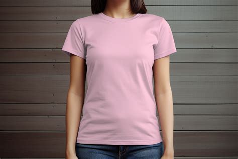 Female Wearing Pink T Shirt Mockup Graphic By Illustrately · Creative Fabrica