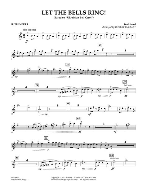 Let The Bells Ring Bb Trumpet 1 By Robert Buckley Sheet Music For