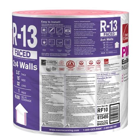 Owens Corning R 13 40 Sq Ft Single Faced Fiberglass Roll Insulation 15 In W X 32 Ft L In The