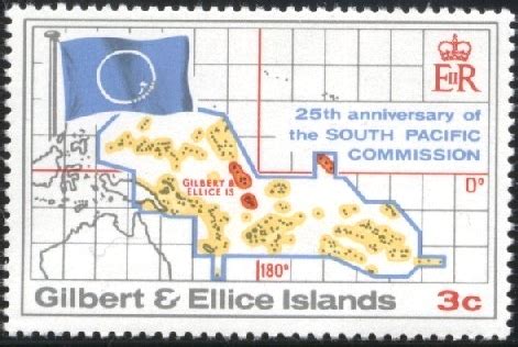 Maps on Stamps : Gilbert and Ellice Islands | A Database of Cartophilately