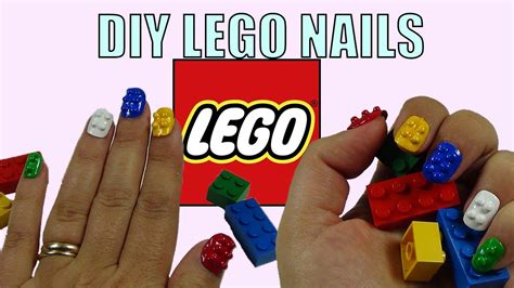 Diy Lego Nails 3d Lego Nails Press On Nail Art Tutorial Lego Nails