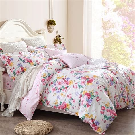 Bright Colorful Beautiful Flower Garden Country Chic Elegant Girls Full Queen Size Bedding Sets