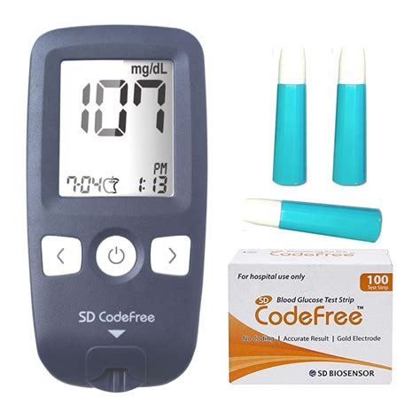 SD Codefree Blood Glucose Monitoring Glucometer Machine With 100