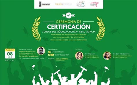 Ceremonia De Certificaci N De Los Cursos Del M Dulo Cultiva Y