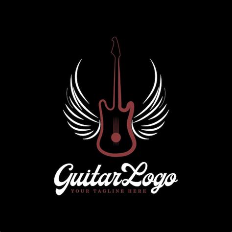 Dise O De Logo De Guitarra Dise O De Logo De Rock Vector Premium