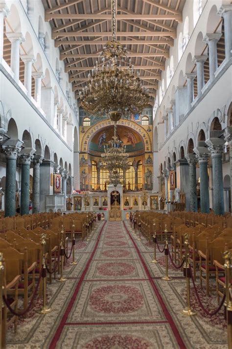 Thessaloniki Greece January 16 2019 Interior Of The Basilica Of St