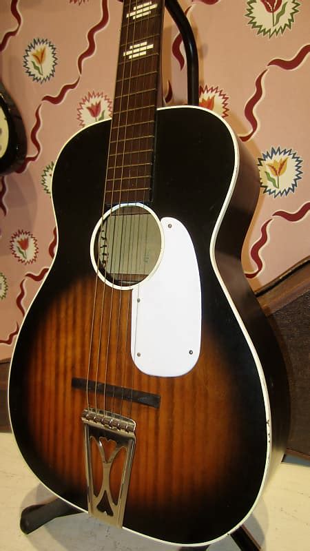 1960s Harmony Stella Parlor Guitar Sunburst W Reverb Canada